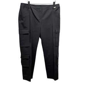 St John Black Cropped Cargo Pants Size 12
